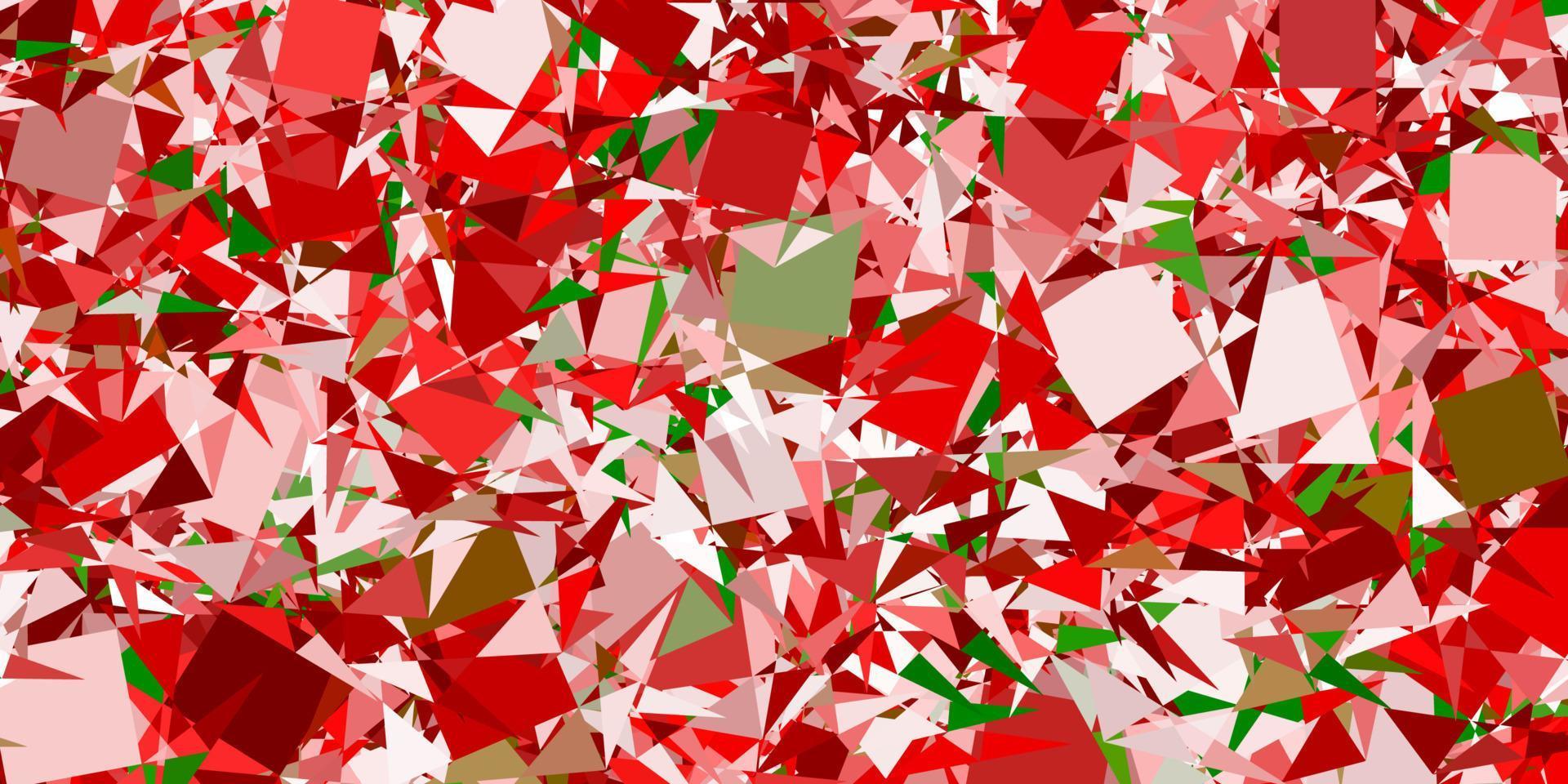 Light Green, Red vector pattern with polygonal shapes.