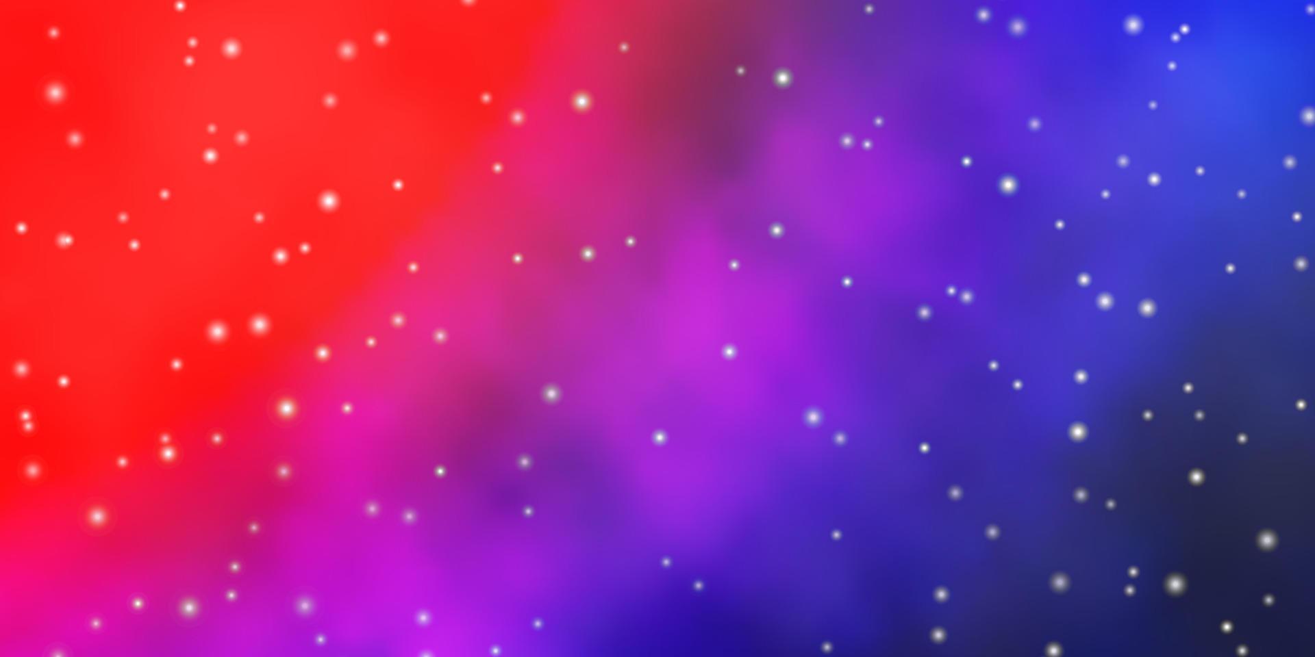 Light Blue, Red vector template with neon stars.