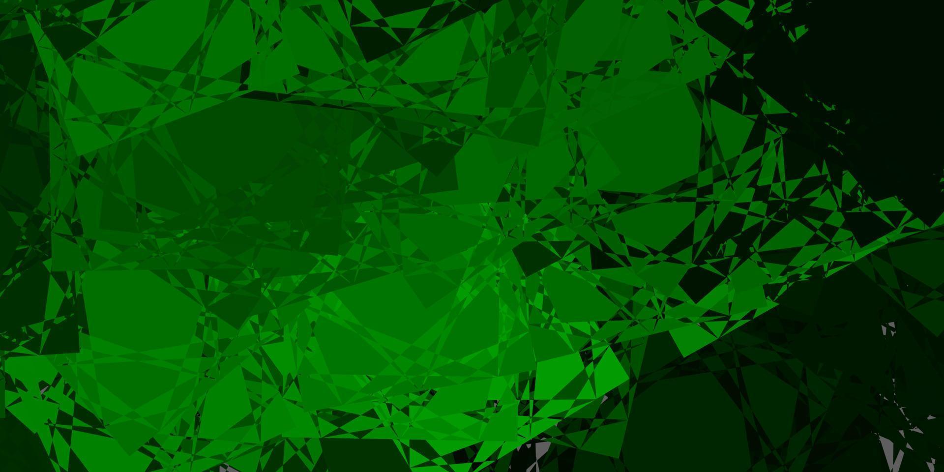 textura de vector verde oscuro con triángulos al azar.