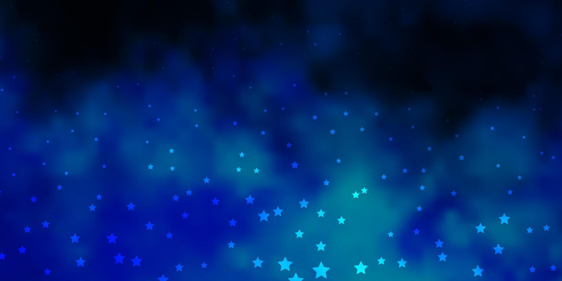 Dark BLUE vector texture with beautiful stars.