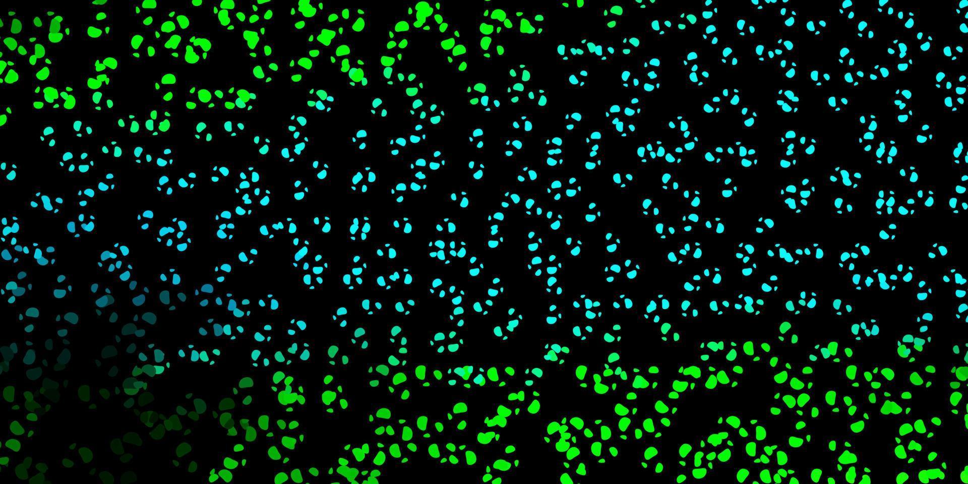 Dark blue, green vector pattern with abstract shapes.