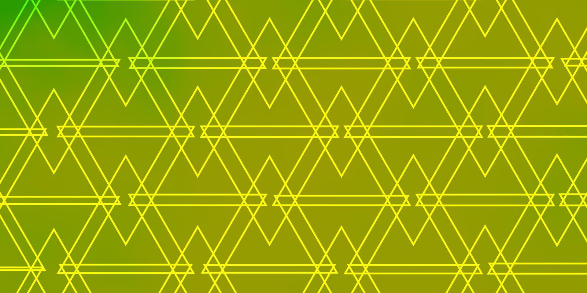 Light Green, Yellow vector pattern with lines, triangles.