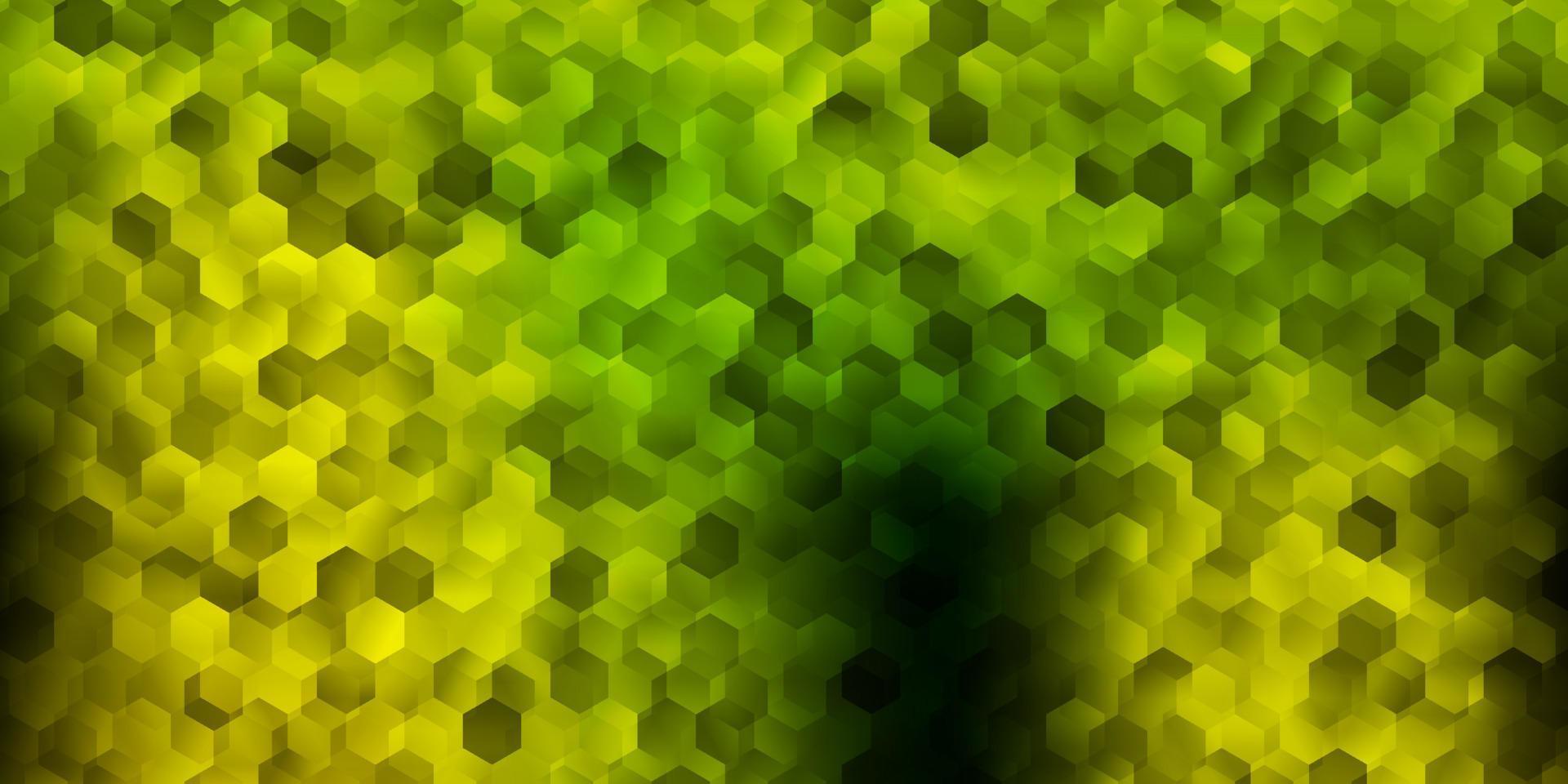 Light green, yellow vector cover with simple hexagons.