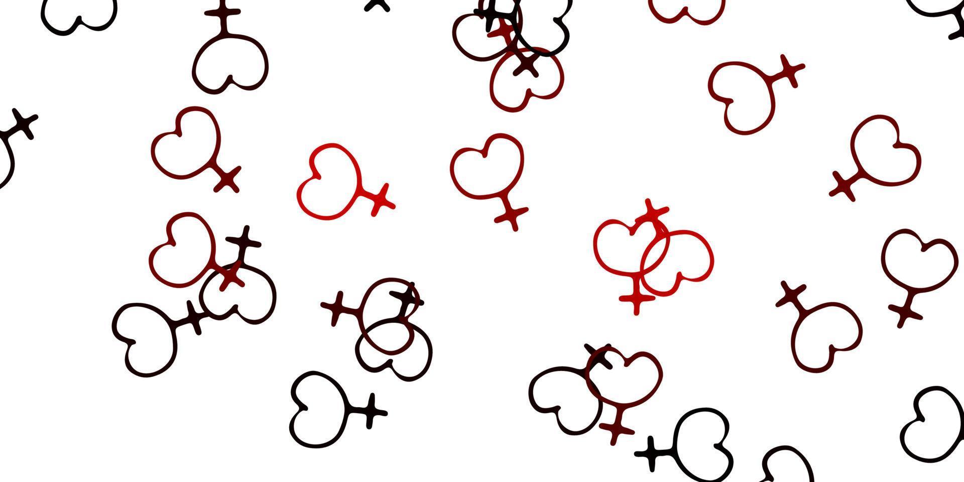 Light Red vector pattern with feminism elements.