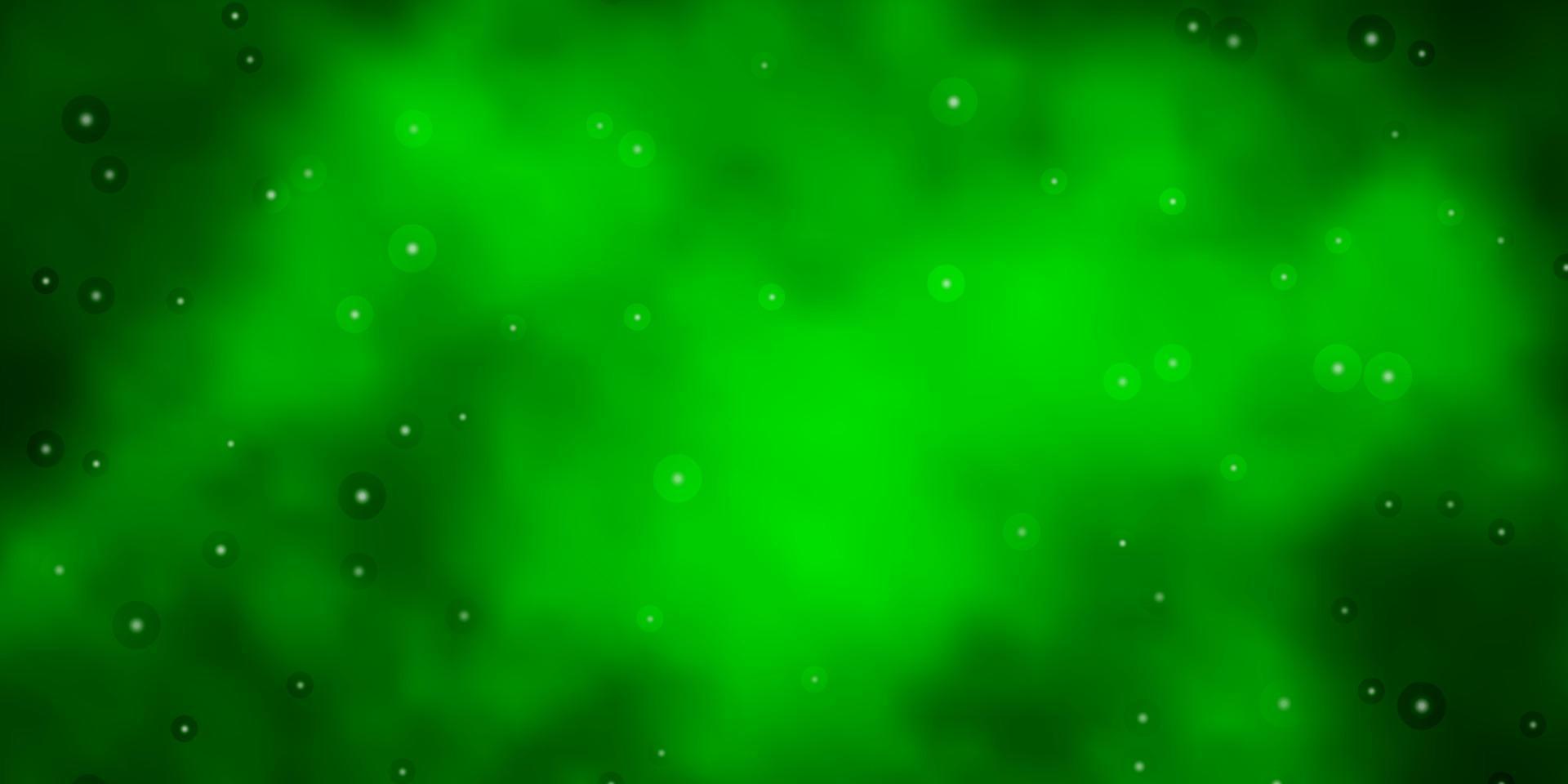 Diseño vectorial verde oscuro con estrellas brillantes. vector