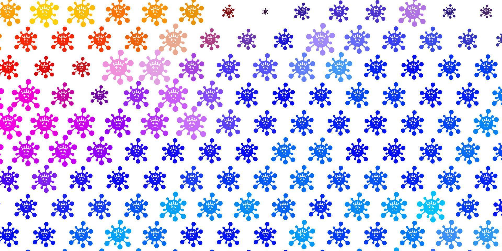 Light Multicolor vector background with covid-19 symbols.