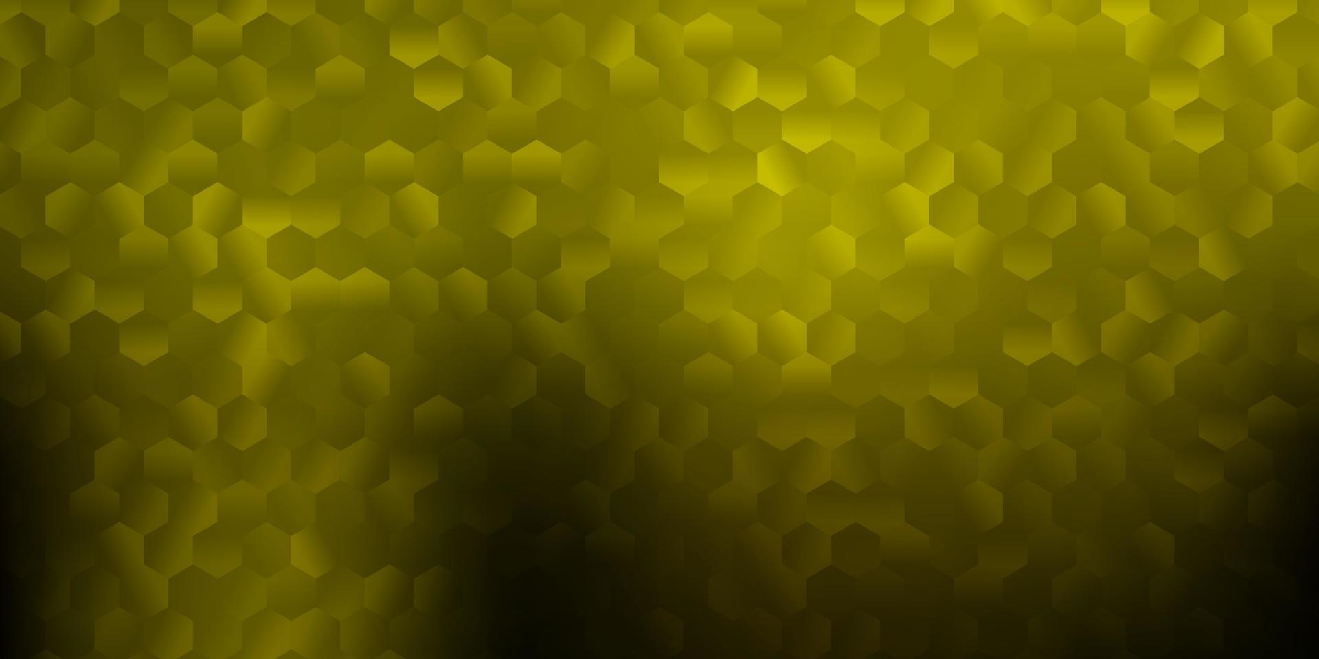 textura de vector verde oscuro, amarillo con hexágonos de colores.