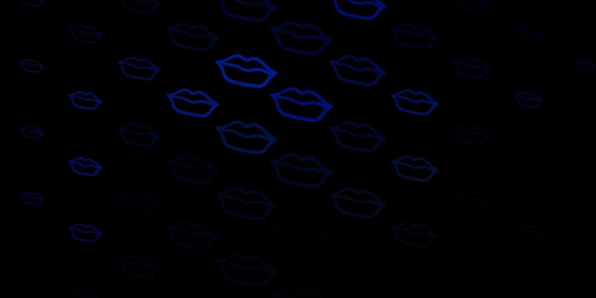 Dark BLUE vector pattern with feminism elements.