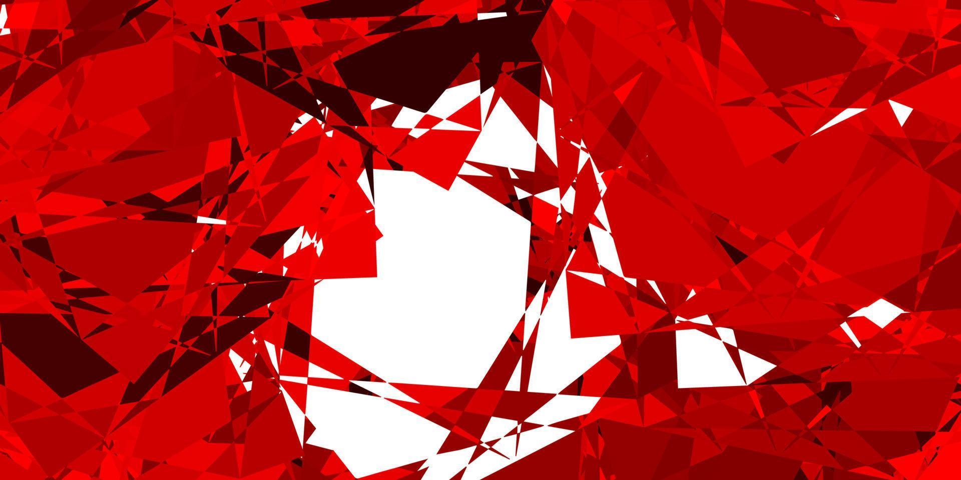 textura de vector rojo claro con triángulos al azar.