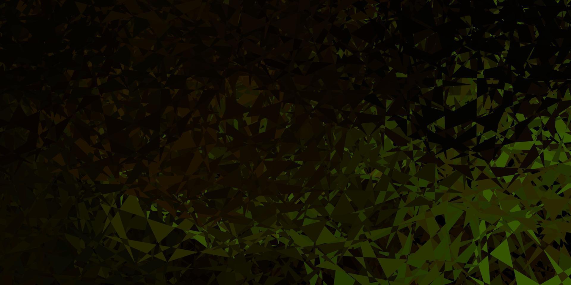 Dark green, yellow vector backdrop with triangles, lines.