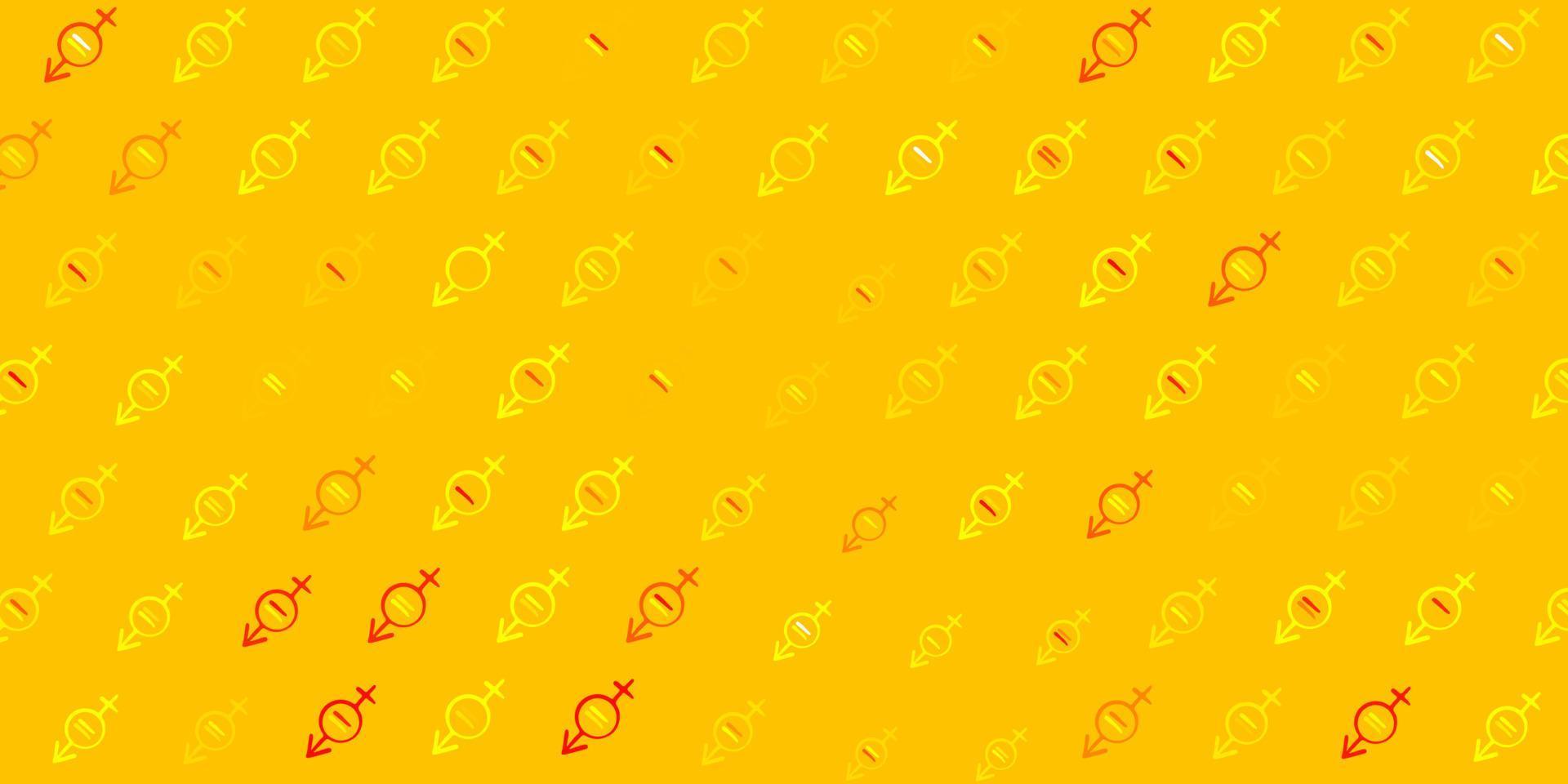 Light Orange vector backdrop with women power symbols.