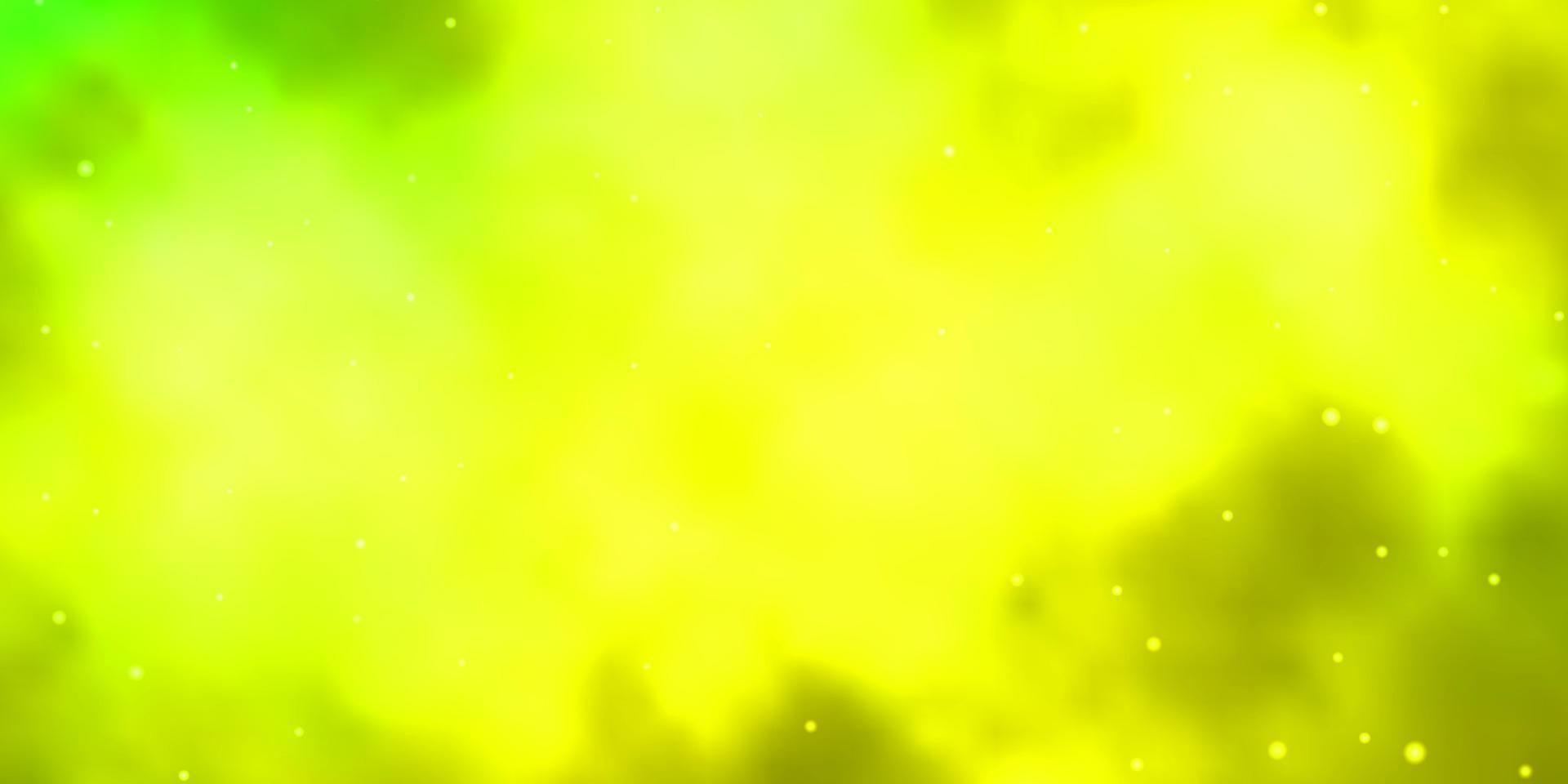 Light Green, Yellow vector layout with bright stars.