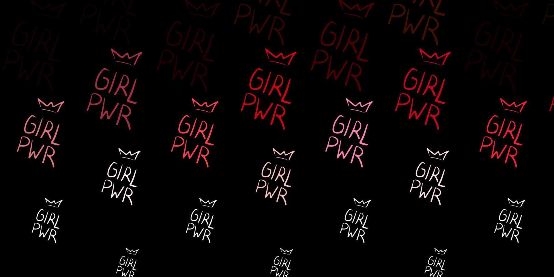 Dark Pink, Red vector background with woman symbols.
