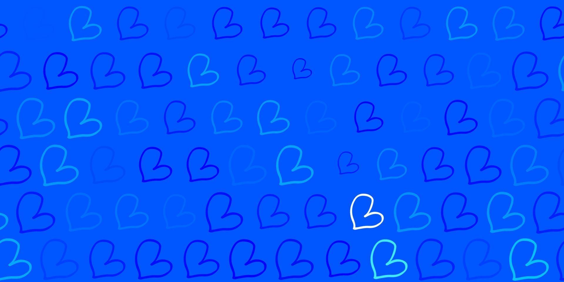 Light BLUE vector pattern with colorful hearts.