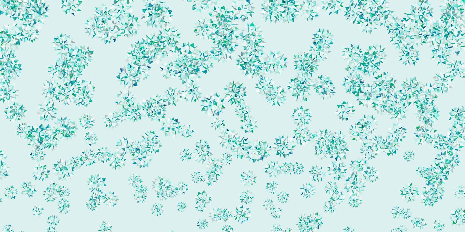 Light green vector pattern with colored snowflakes.