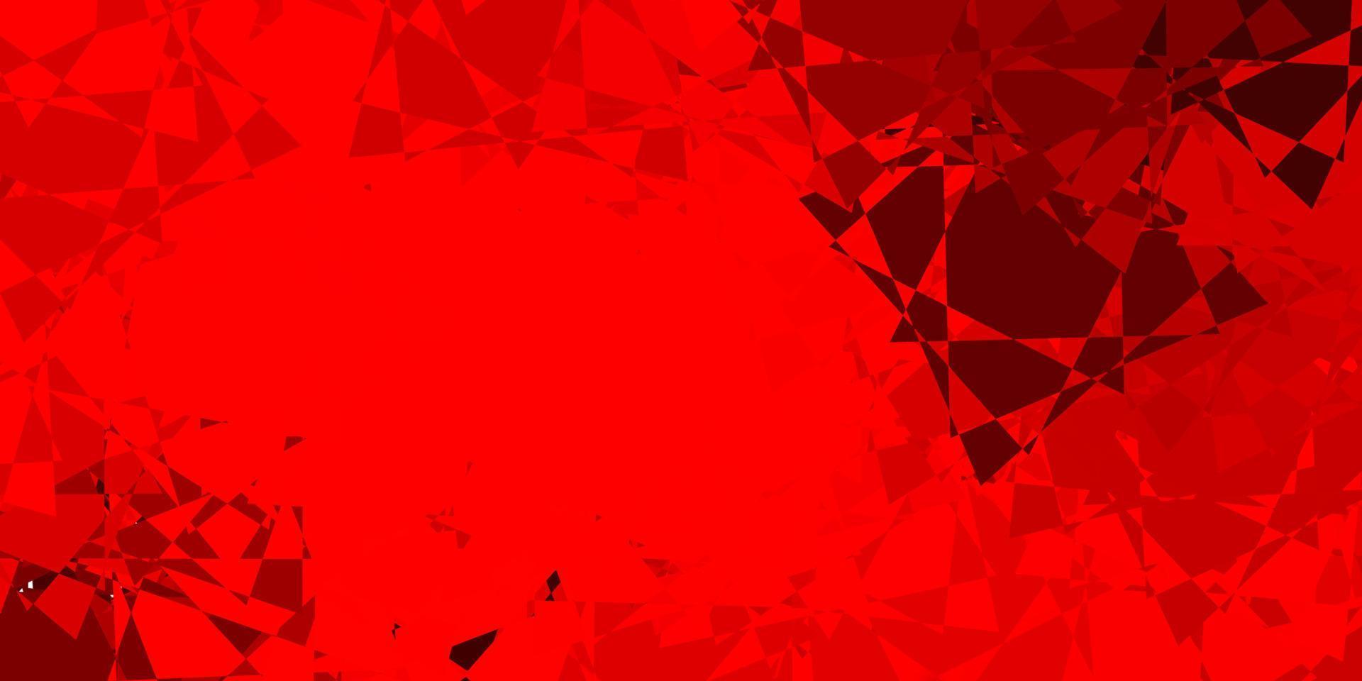 textura de vector rojo claro con triángulos al azar.