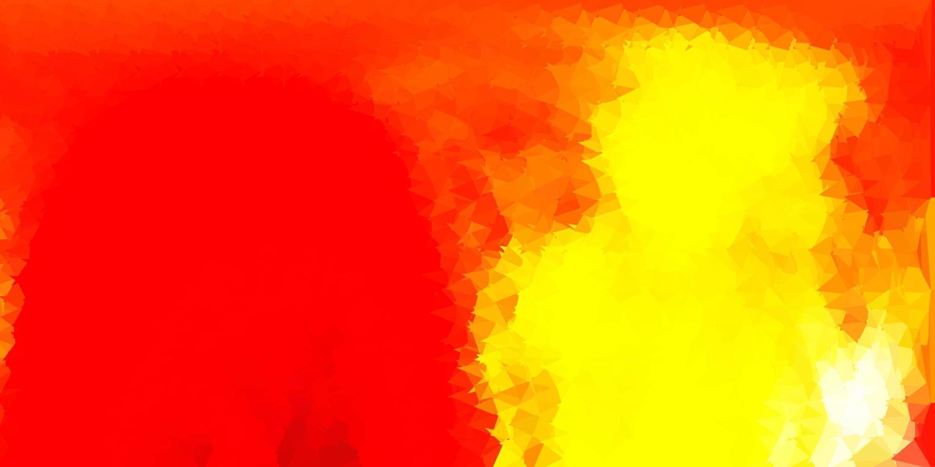 Light red, yellow vector abstract triangle pattern.