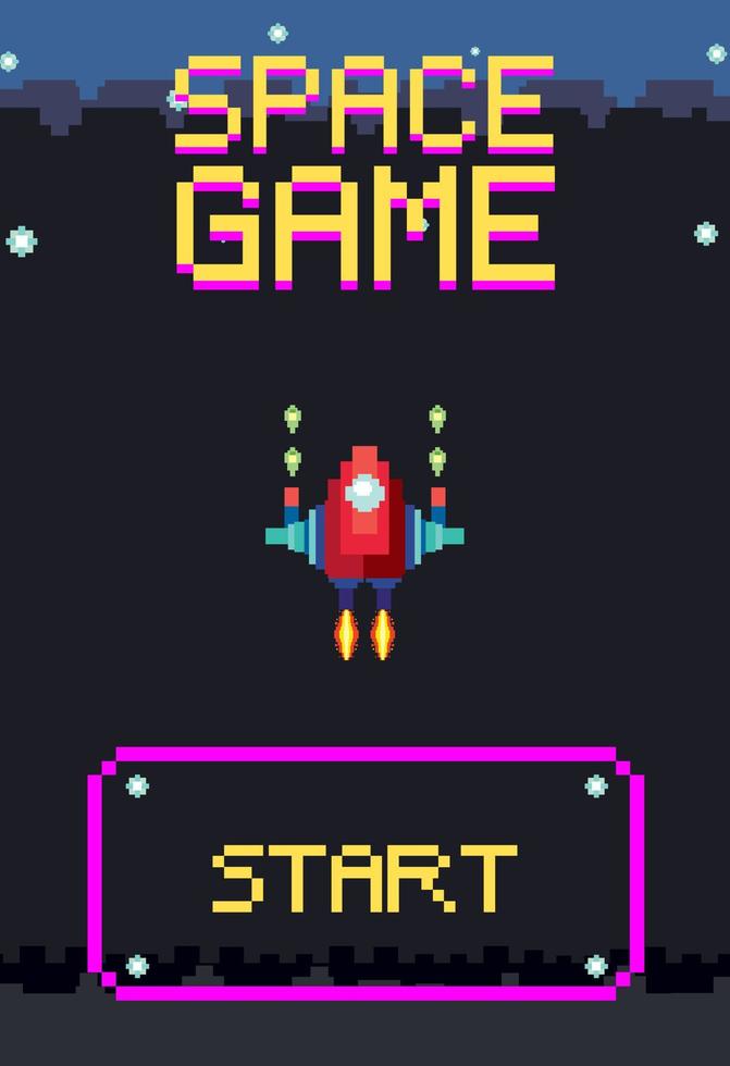 Space game user interface template vector