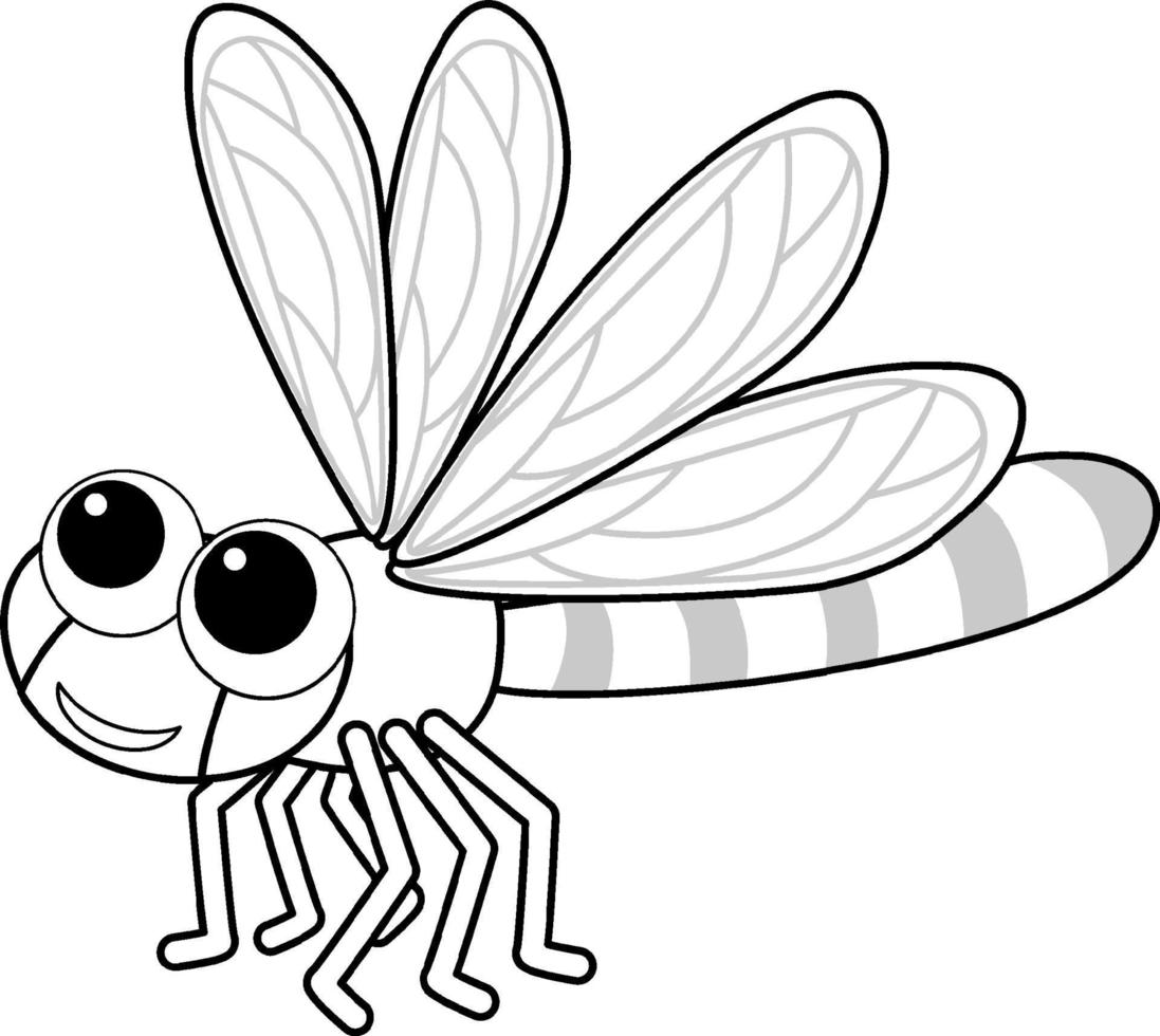 Black and white doodle character vector