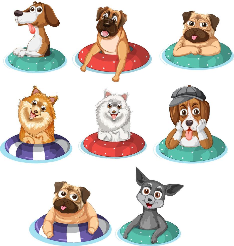 Set of dogs in floating ring vector