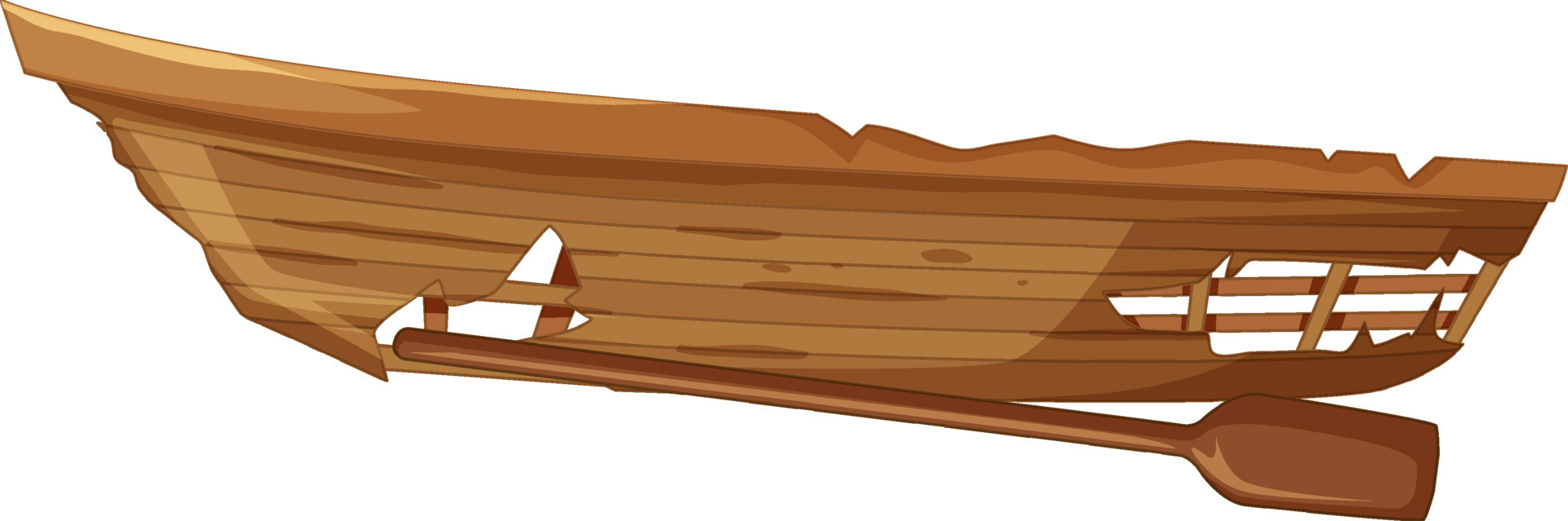 An old wooden broken boat on white background 6093420 Vector Art at