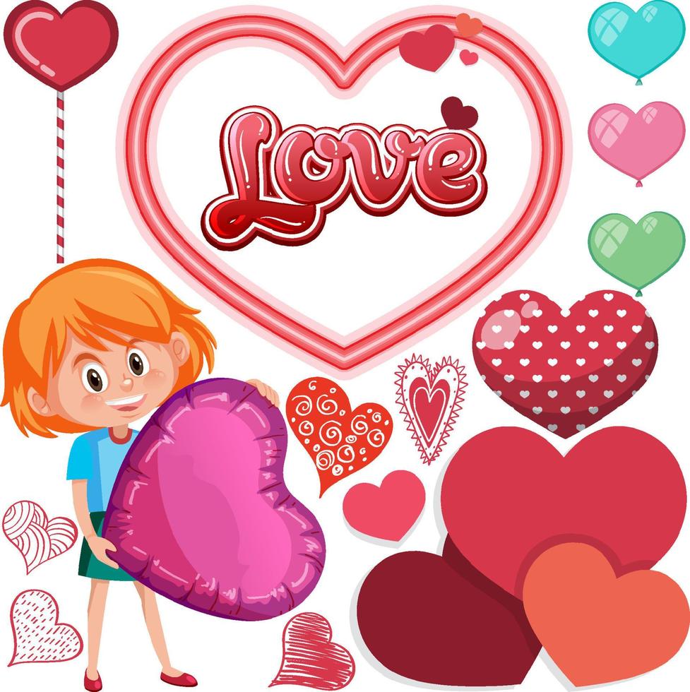 Valentine theme with many hearts vector