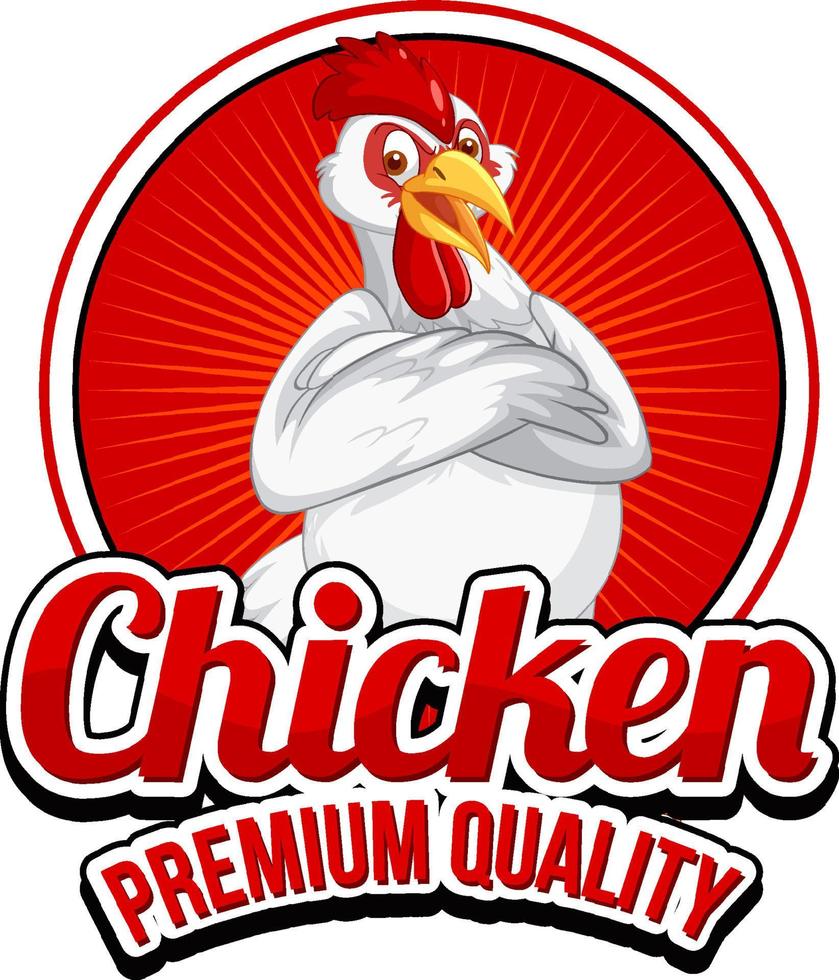 Chicken Premium Quality banner with chicken cartoon character vector