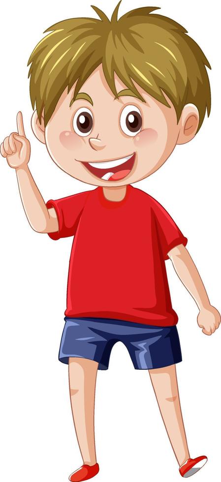 A boy standing on the floor cartoon character on white background vector