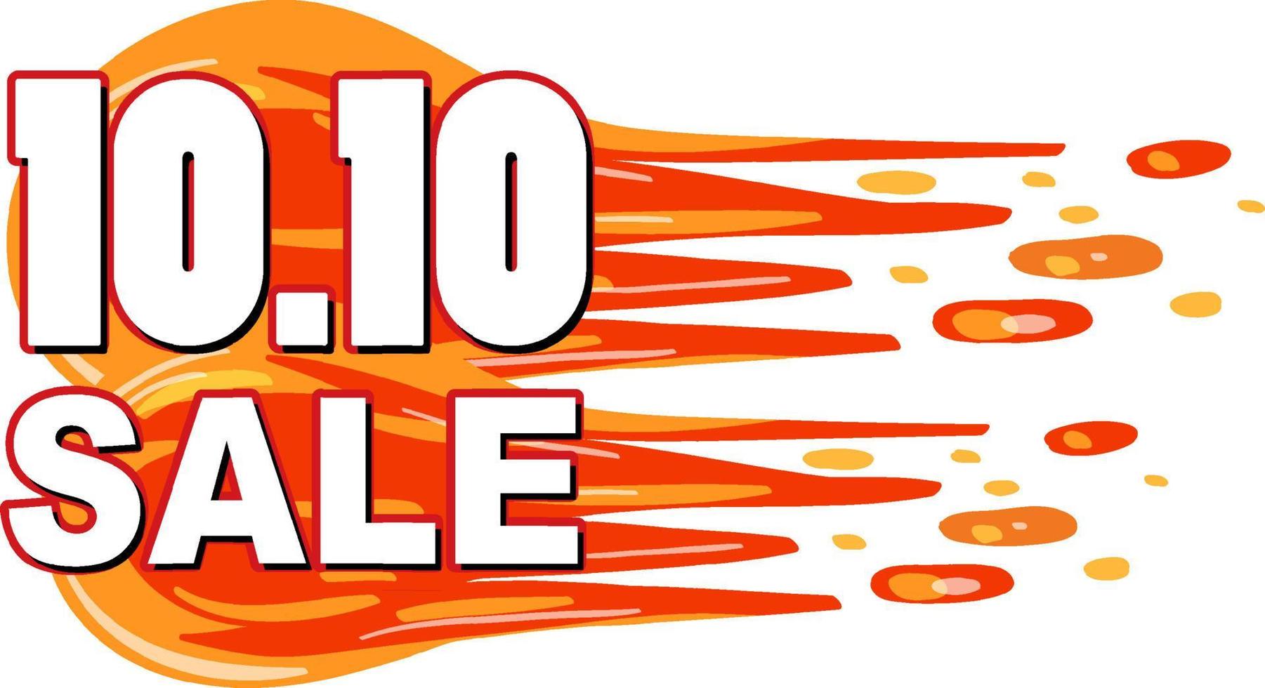 10.10 Sale promotion fire banner vector