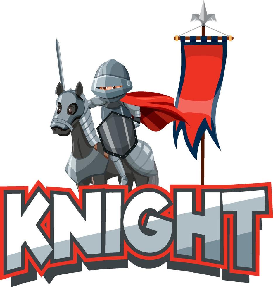 Medievil knight logo on white background vector