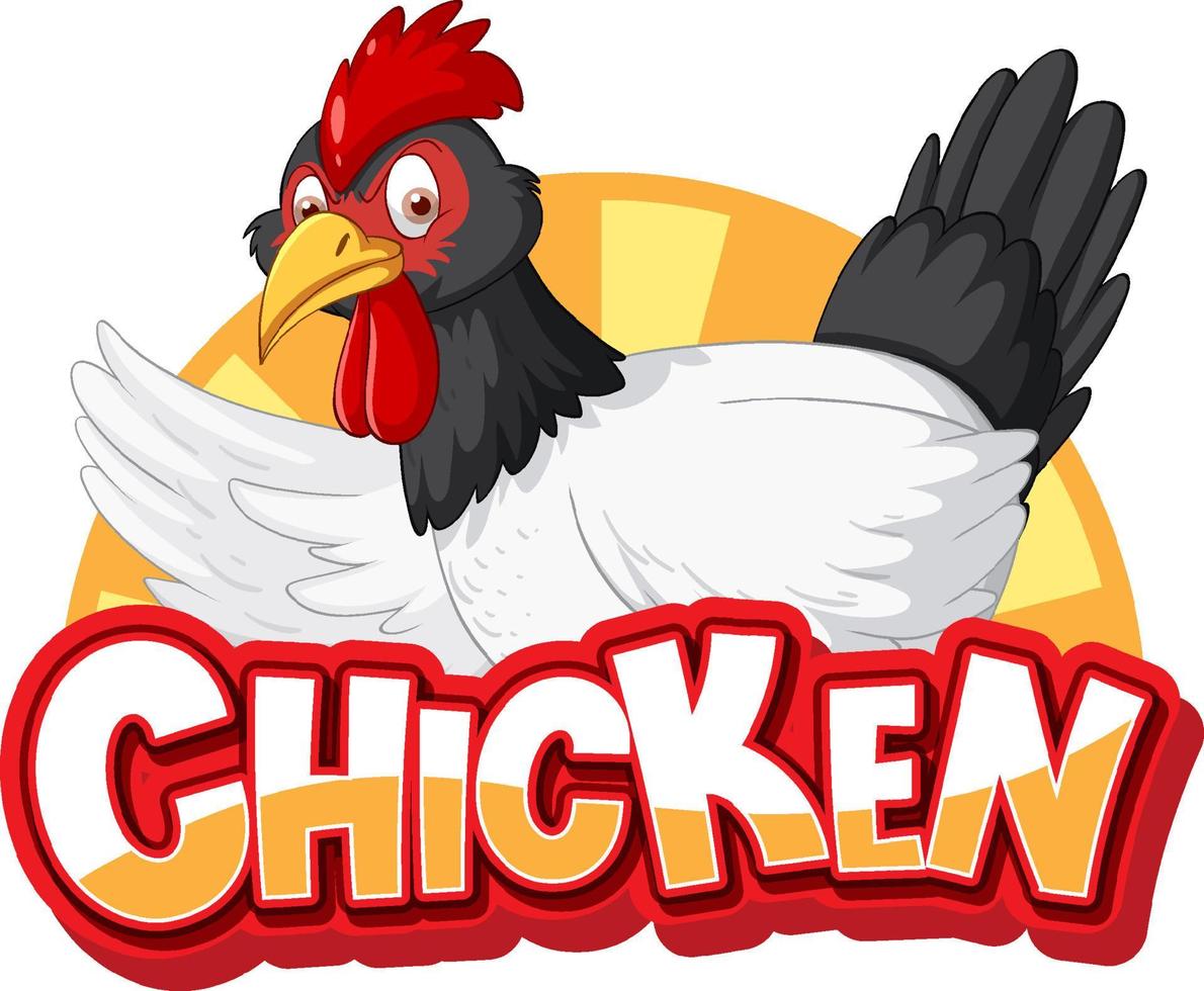 Chicken rooster cartoon character logo vector