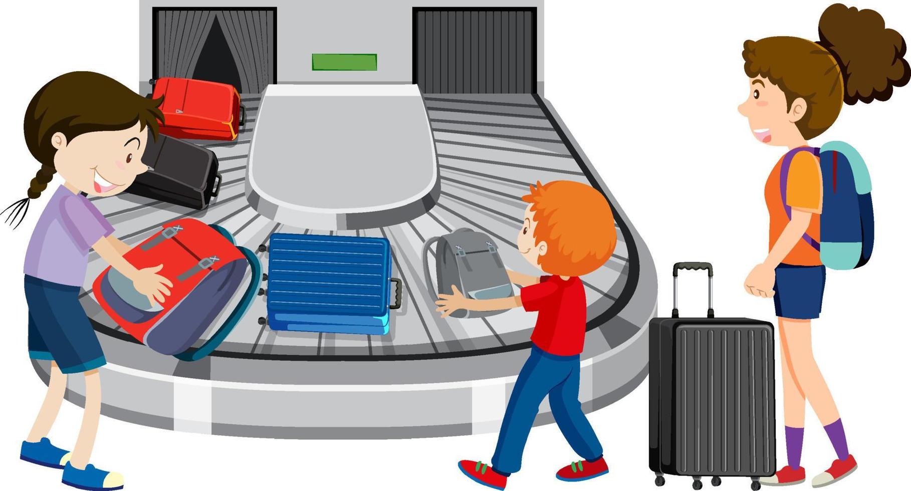 Arrival passengers waiting for their luggages vector