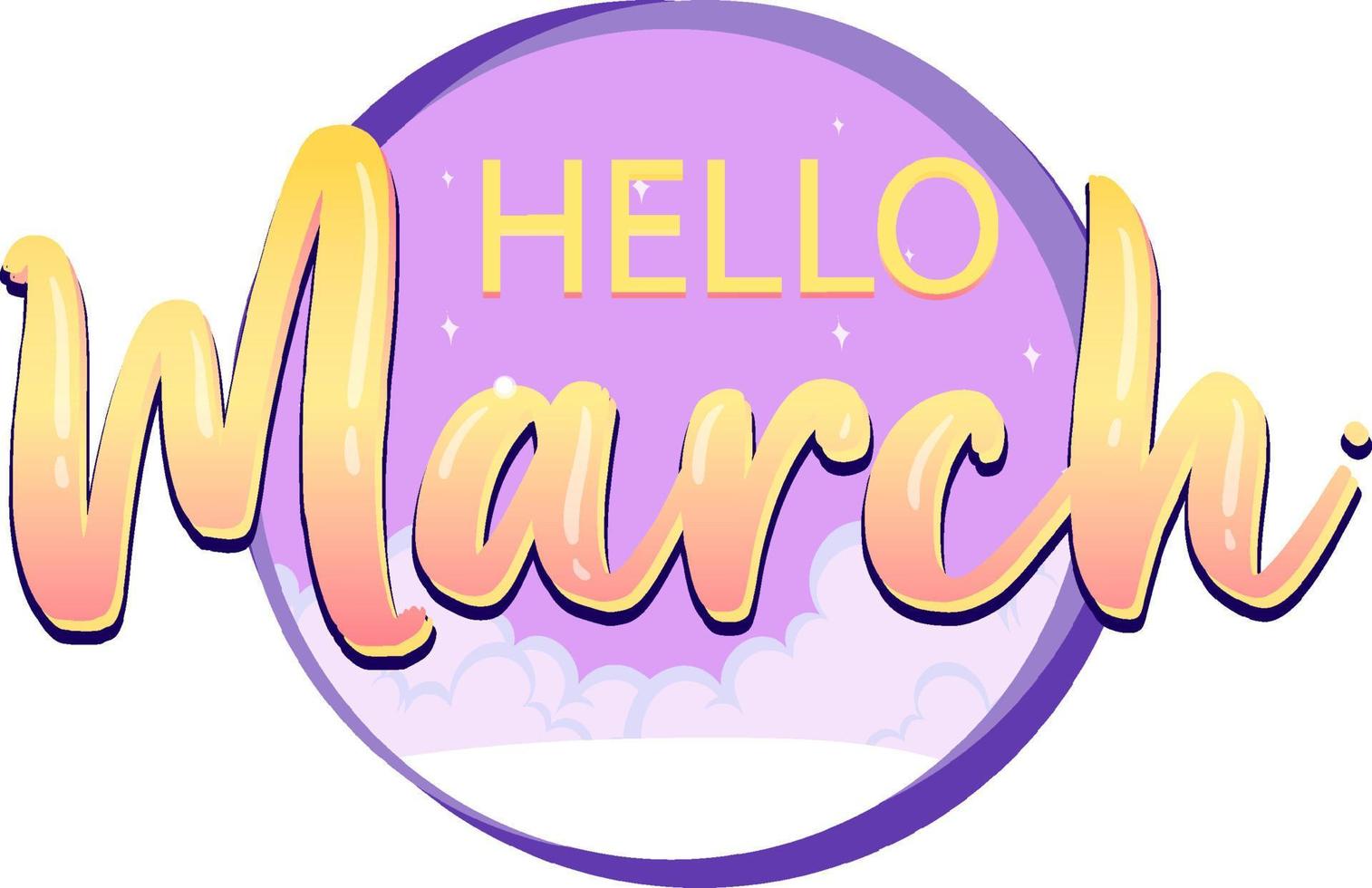 Word design for hello March vector