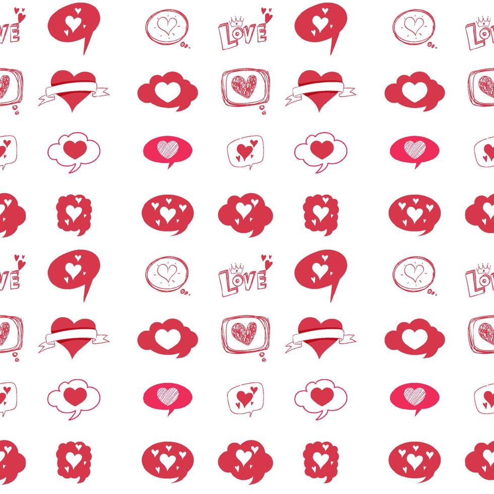 Seamless pattern of heart icons vector