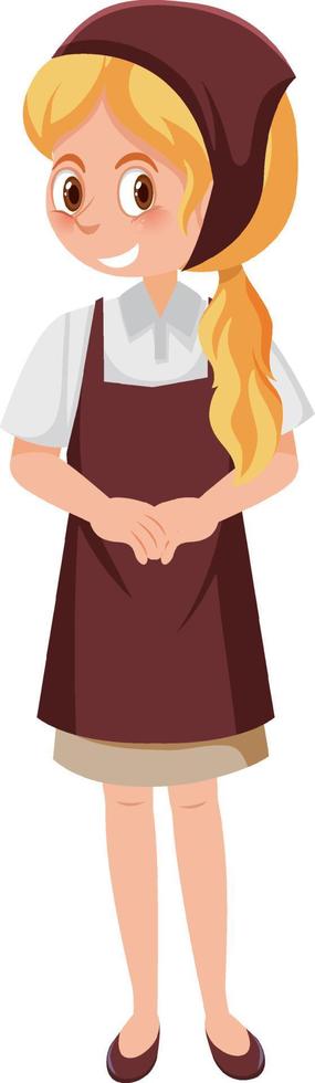 A housekeeper cartoon character on white background vector