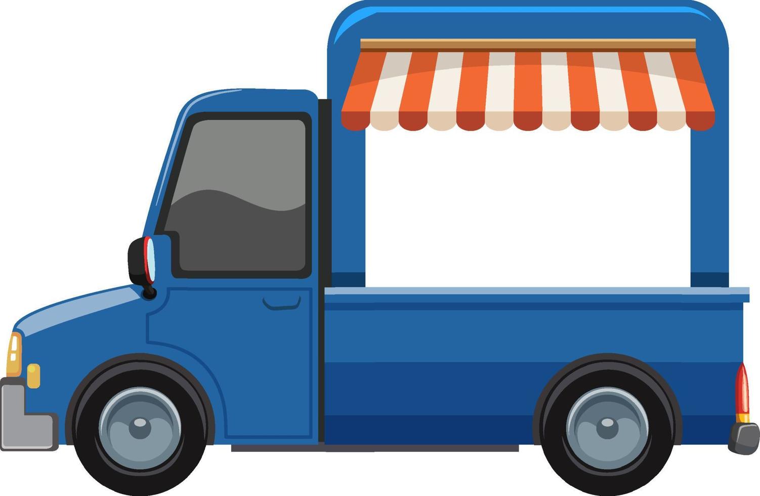 A cute food truck on white background vector