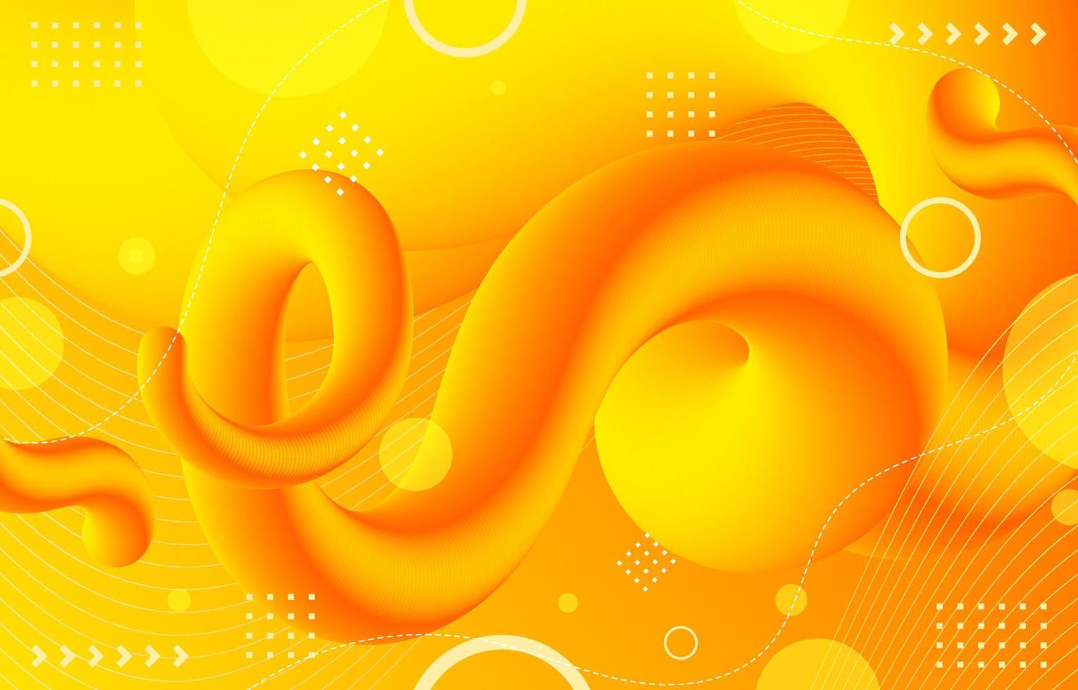 3D Yellow Fluid Wave Background vector