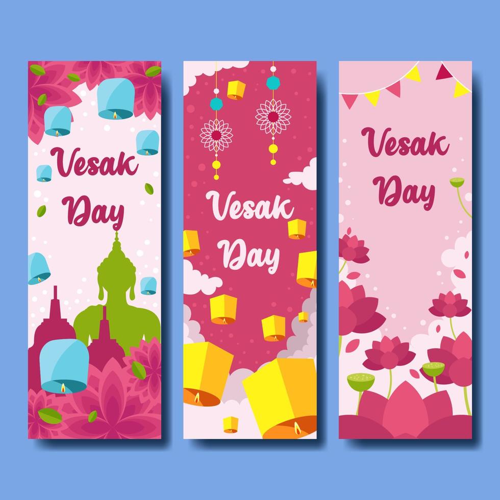 Beautiful Vesak Day Banner Concept vector