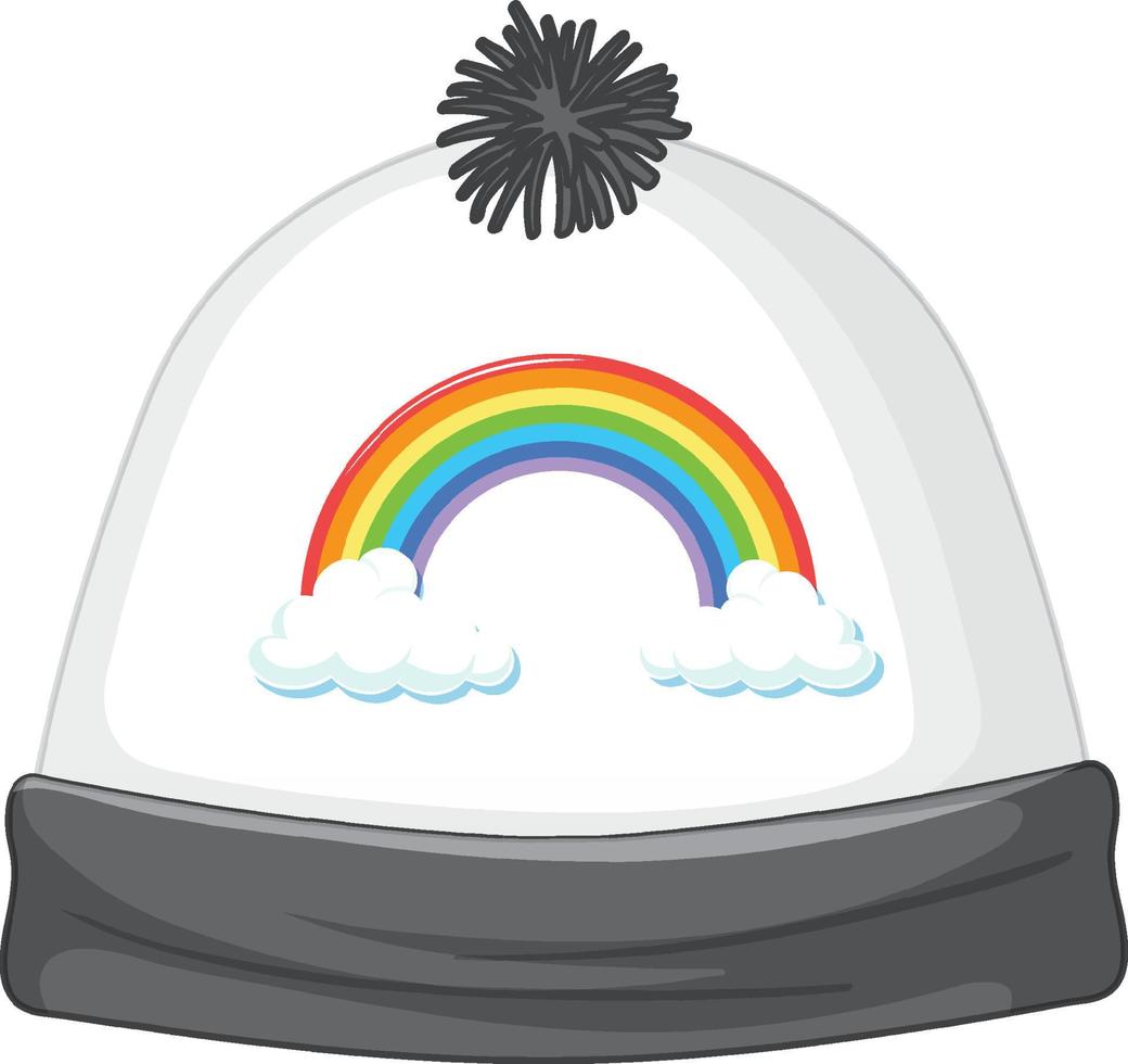 Beanie cap with rainbow pattern vector