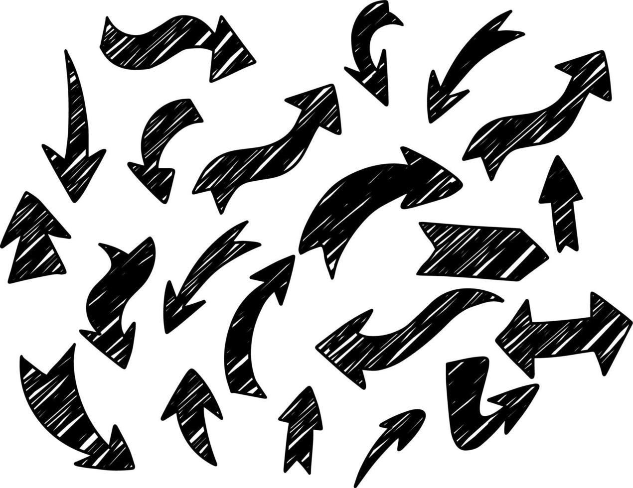 Set of arrows in different directions on white background vector