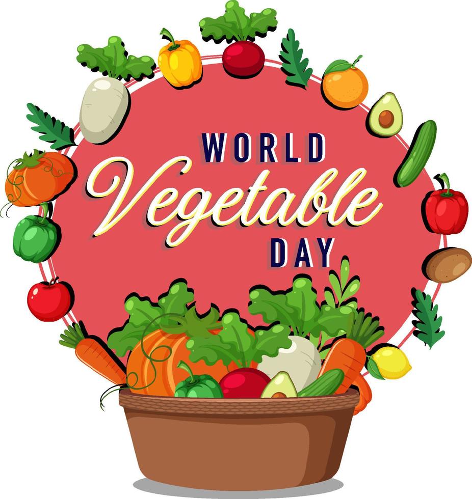 World Vegetable Day banner with vegetables and fruits vector