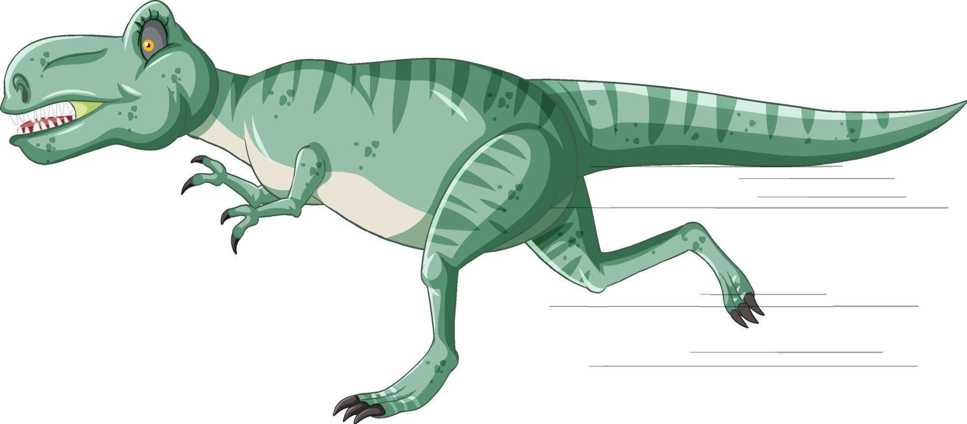 tiranosaurio rex de dibujos animados en pose de carrera vector