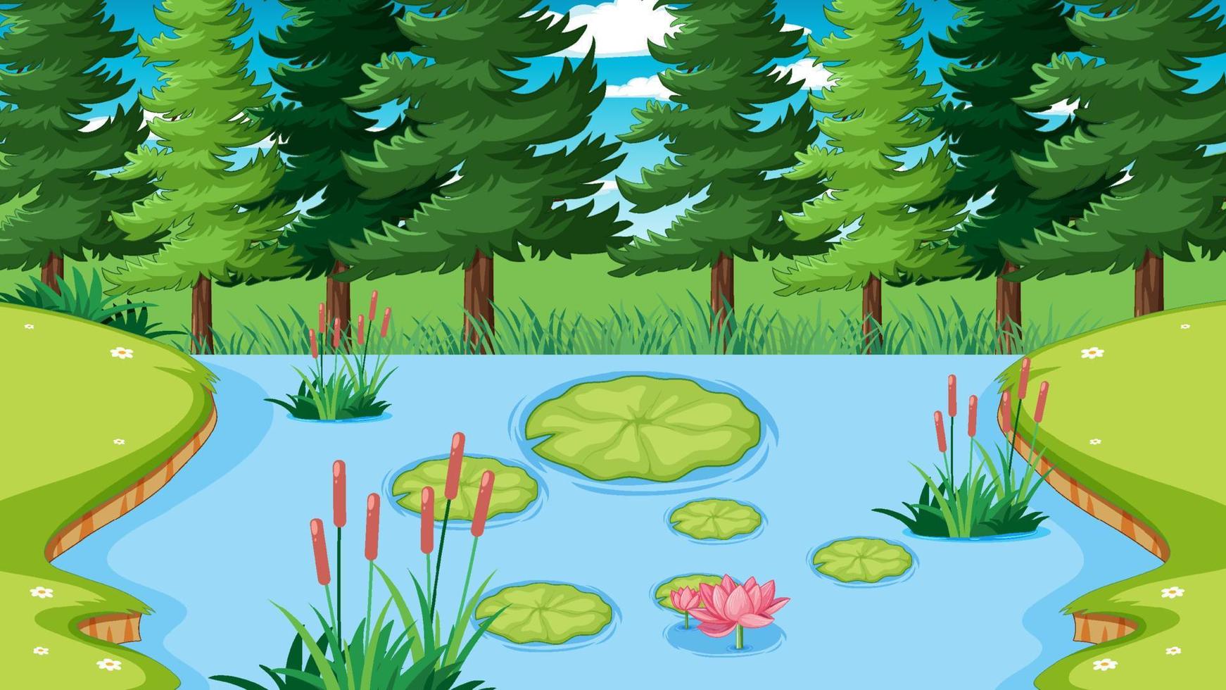 River nature landscape scene vector