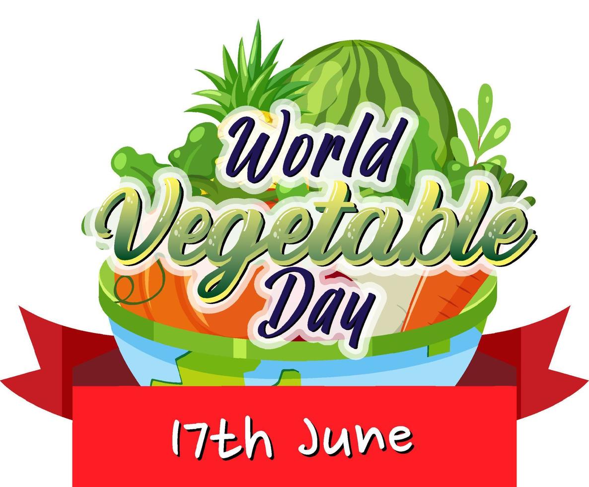 World Vegetable Day banner with vegetables and fruits vector