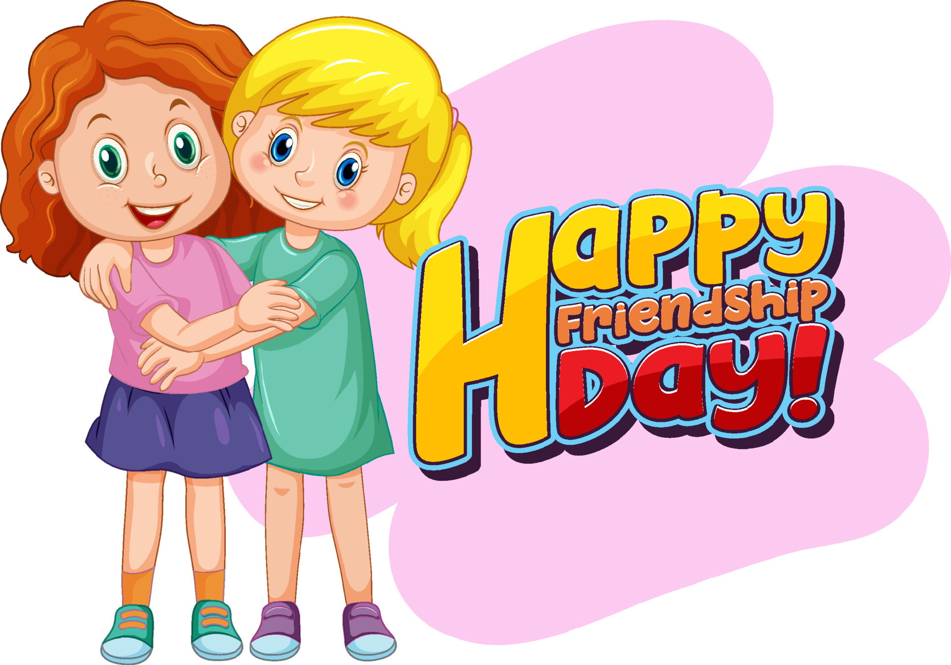Happy Friendship Day with two cute girls in cartoon style 6094043 Vector Art at Vecteezy Happy Friendship Day with two cute girls in cartoon style 6094043 Vector Art at Vecteezy