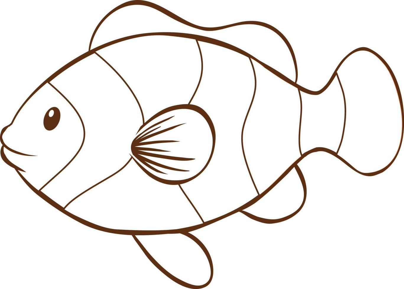 Fish in doodle simple style on white background vector