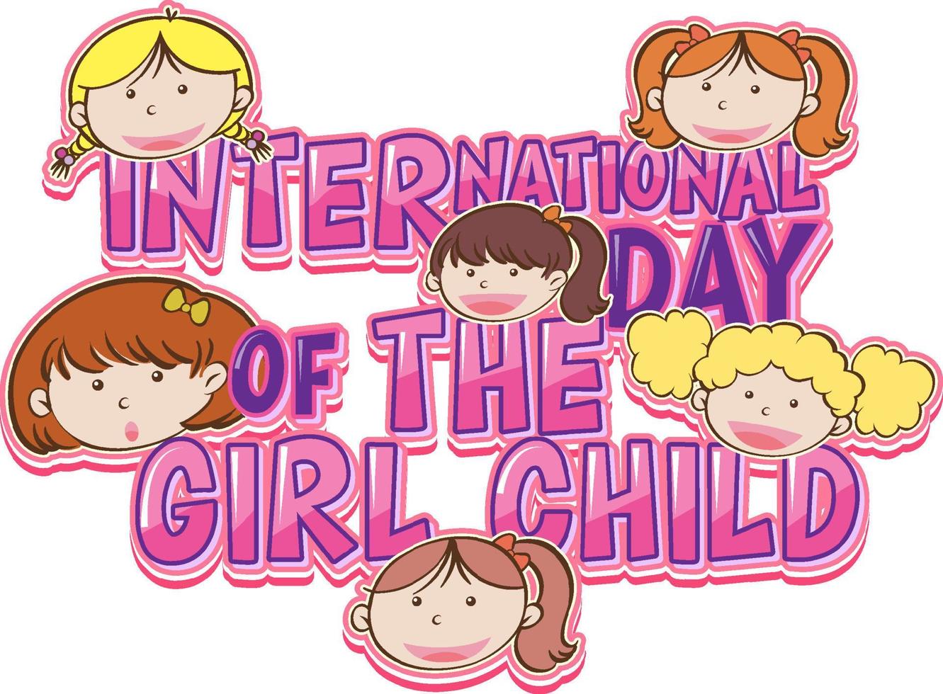 International day of girl child banner design vector