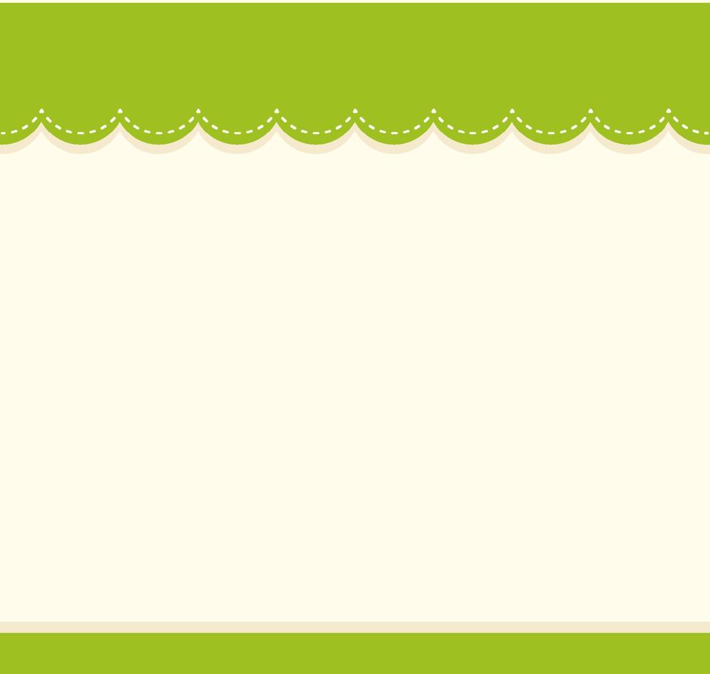 Cute blank green color border for worksheet vector