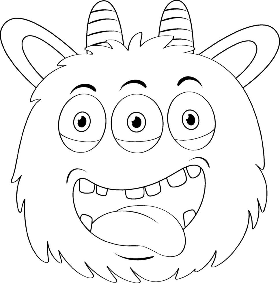 Black and white doodle character vector