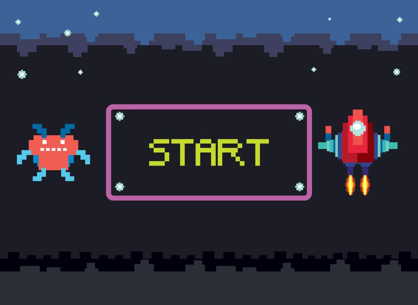 Space game user interface template vector